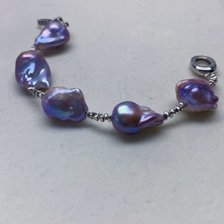 银S925镶嵌耳饰淡水珍珠青****间