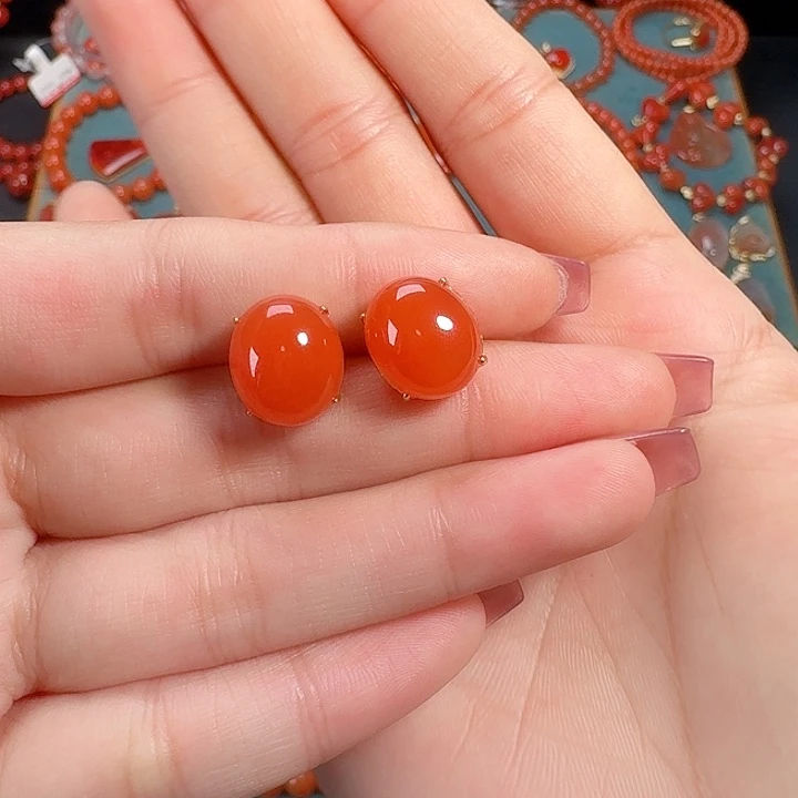 南红玛瑙银S925镶嵌13+