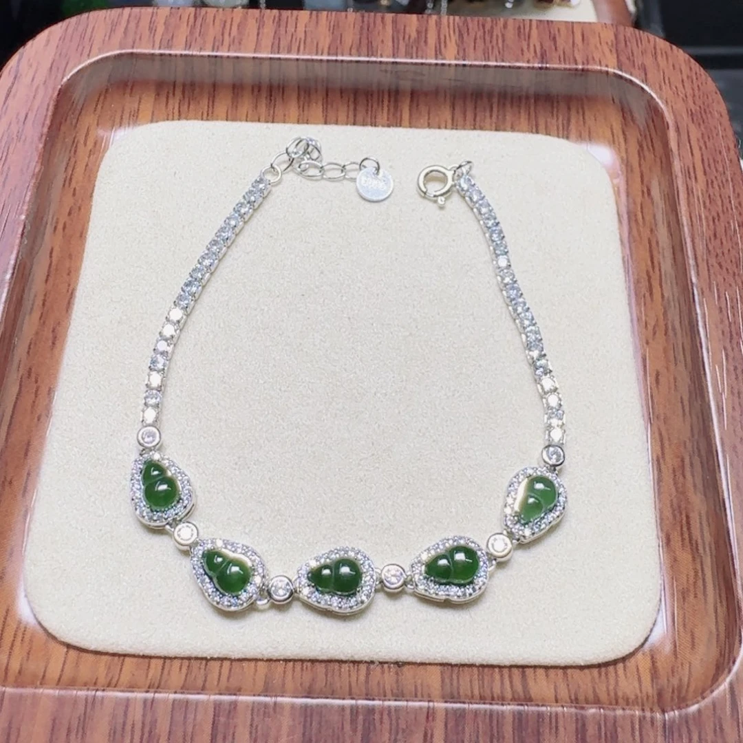 银S925镶嵌手链翡翠