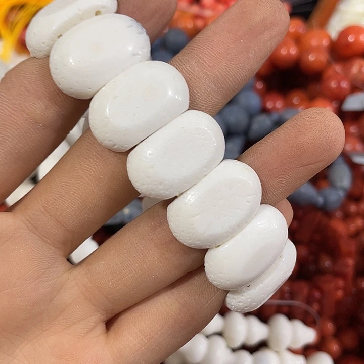 玛瑙/玉髓合金珠宝半成品一条白原枝手排