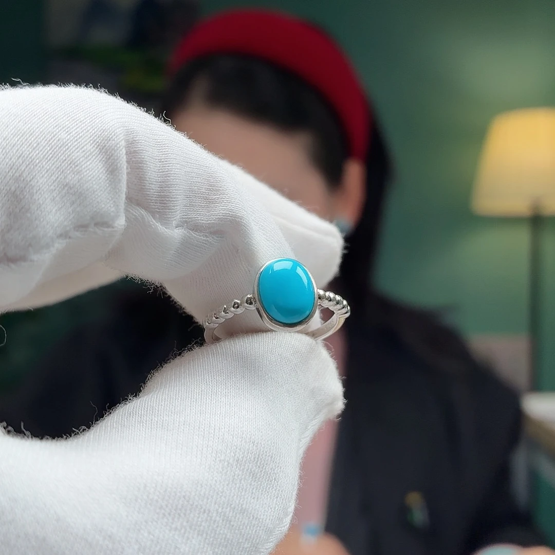 小***娘绿松石银S925镶嵌颈饰