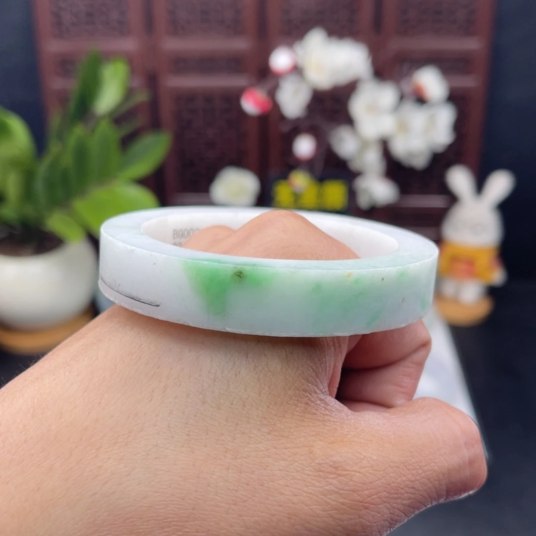 定制翡翠未镶嵌56-57泥鳅背手镯