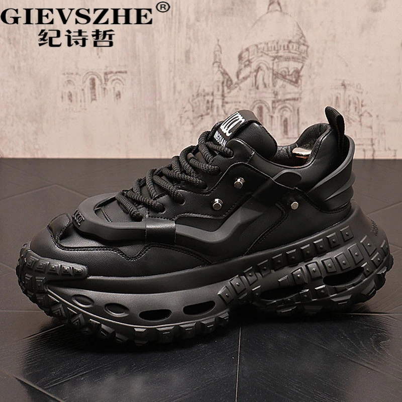 纪诗哲高级老爹鞋男厚底增高休闲鞋春秋新款干净时尚百搭运动鞋男