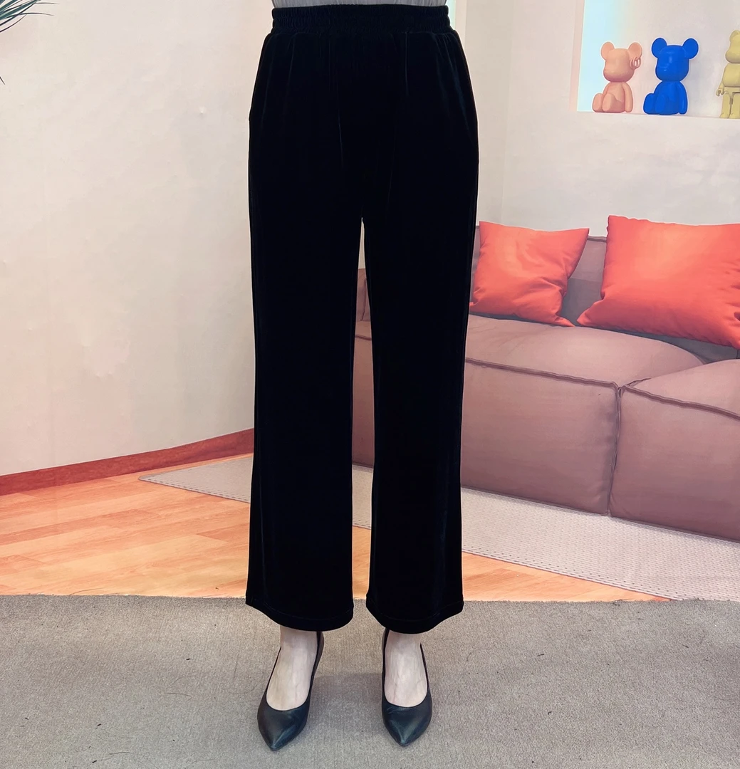 【宝藏衣橱上新】女士宽松桑蚕丝裤阔腿裤春季高腰宽松九分阔腿裤