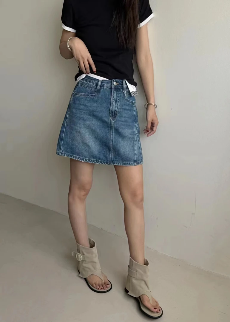 【大仙家】C201十三行夏款韩式牛仔裙舒适时尚百搭女士夏季