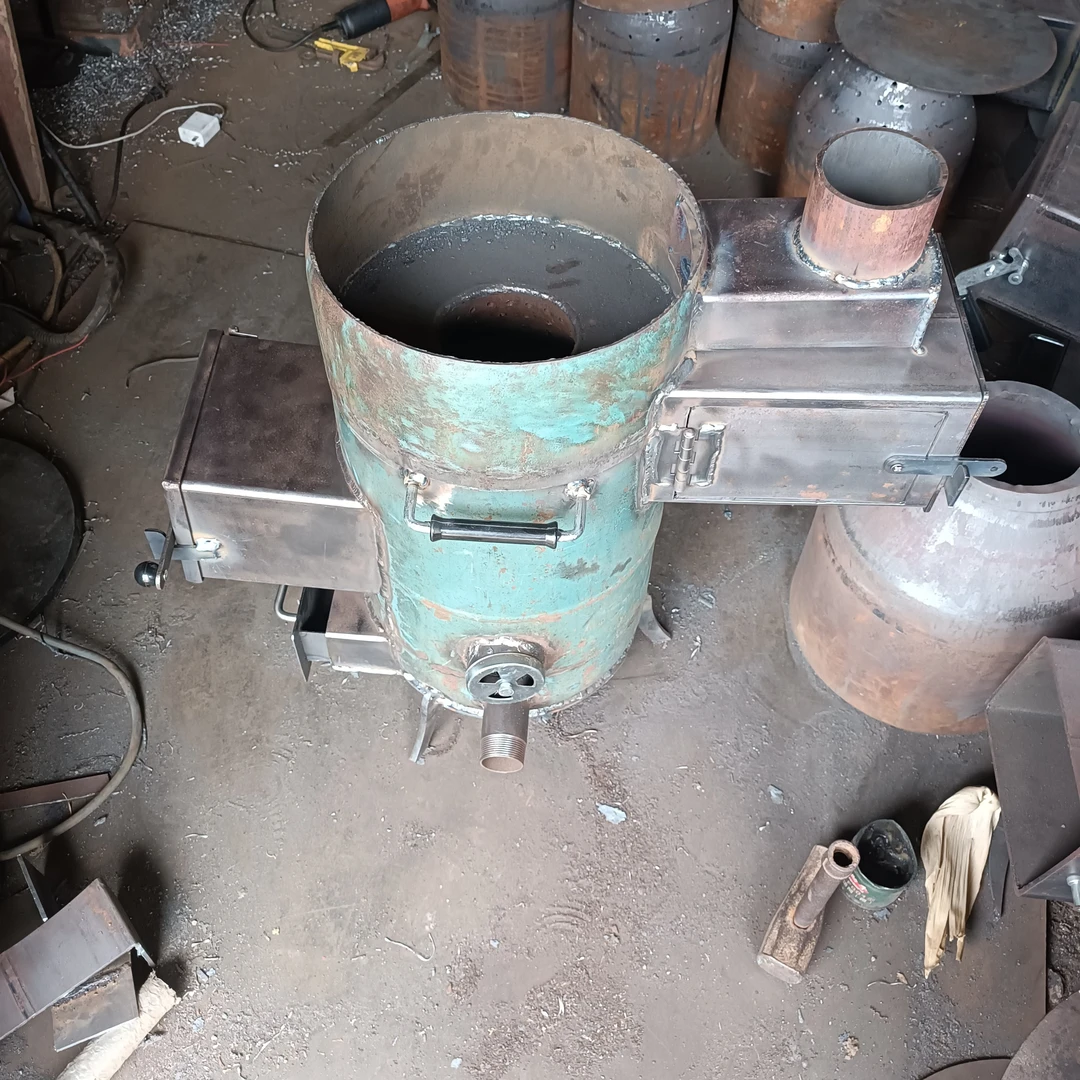 煤气罐改无烟气化炉柴火灶加厚内胆添柴口加长出灰口成品