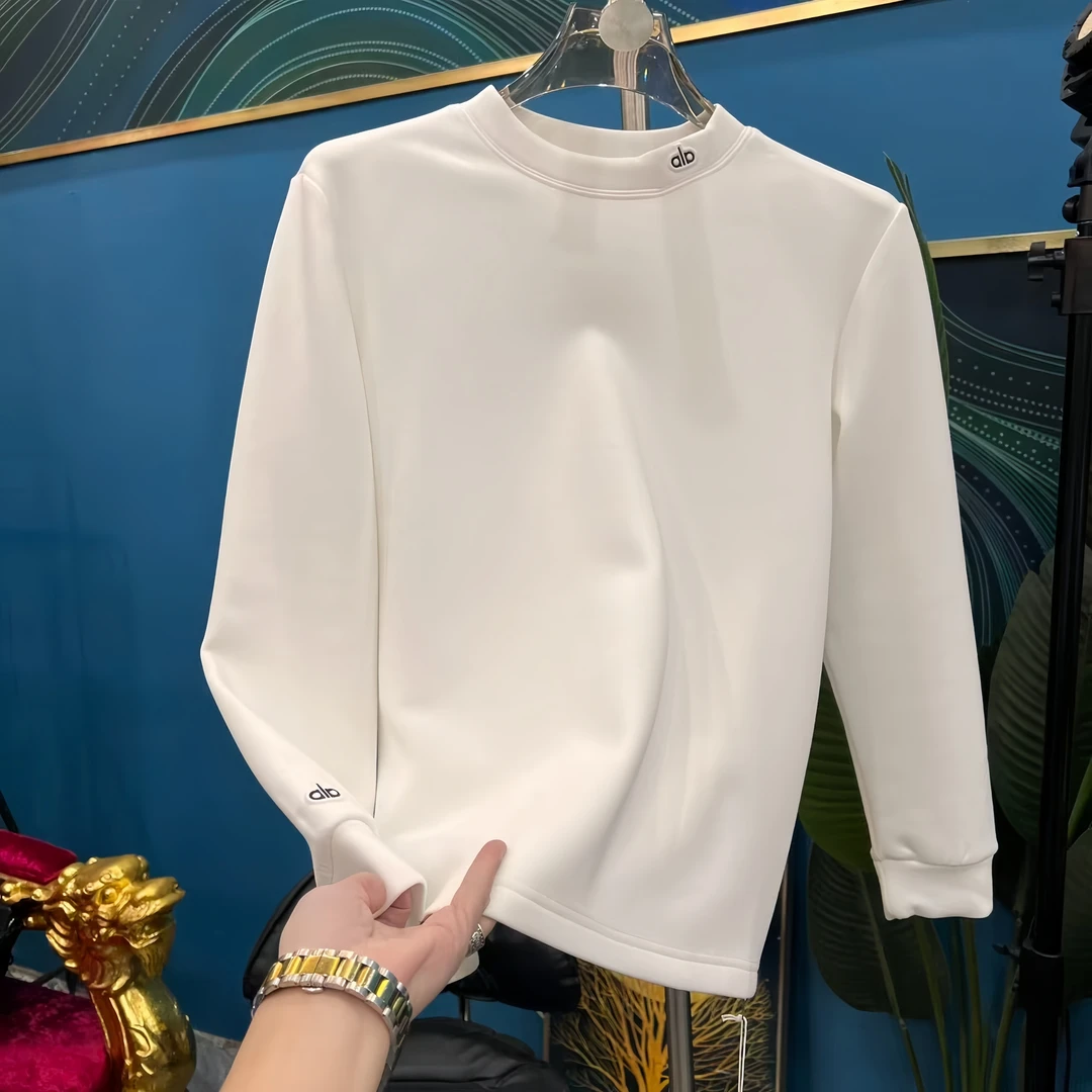 【拒绝地摊货】男士冬季柔软加厚【磨毛】立领长袖T恤男士百搭-6677