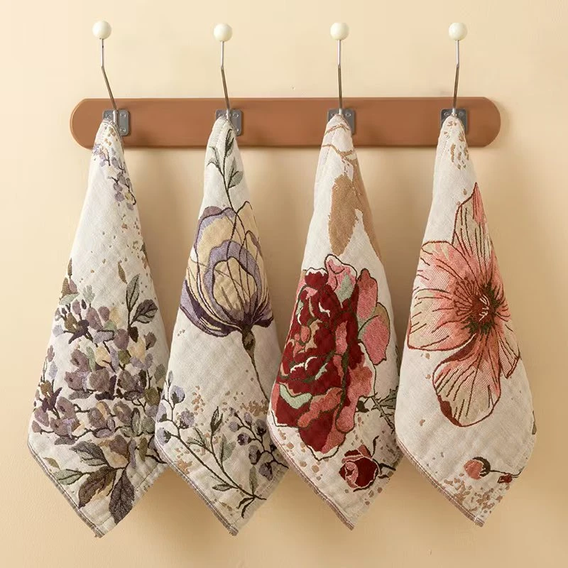 【4条】7A加大加厚棉麻方巾*36cm家用纱布全棉纯棉毛巾洗脸吸水柔软