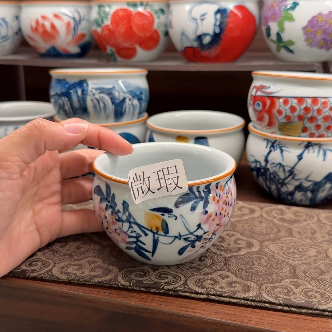 釉下彩纯手绘微瑕