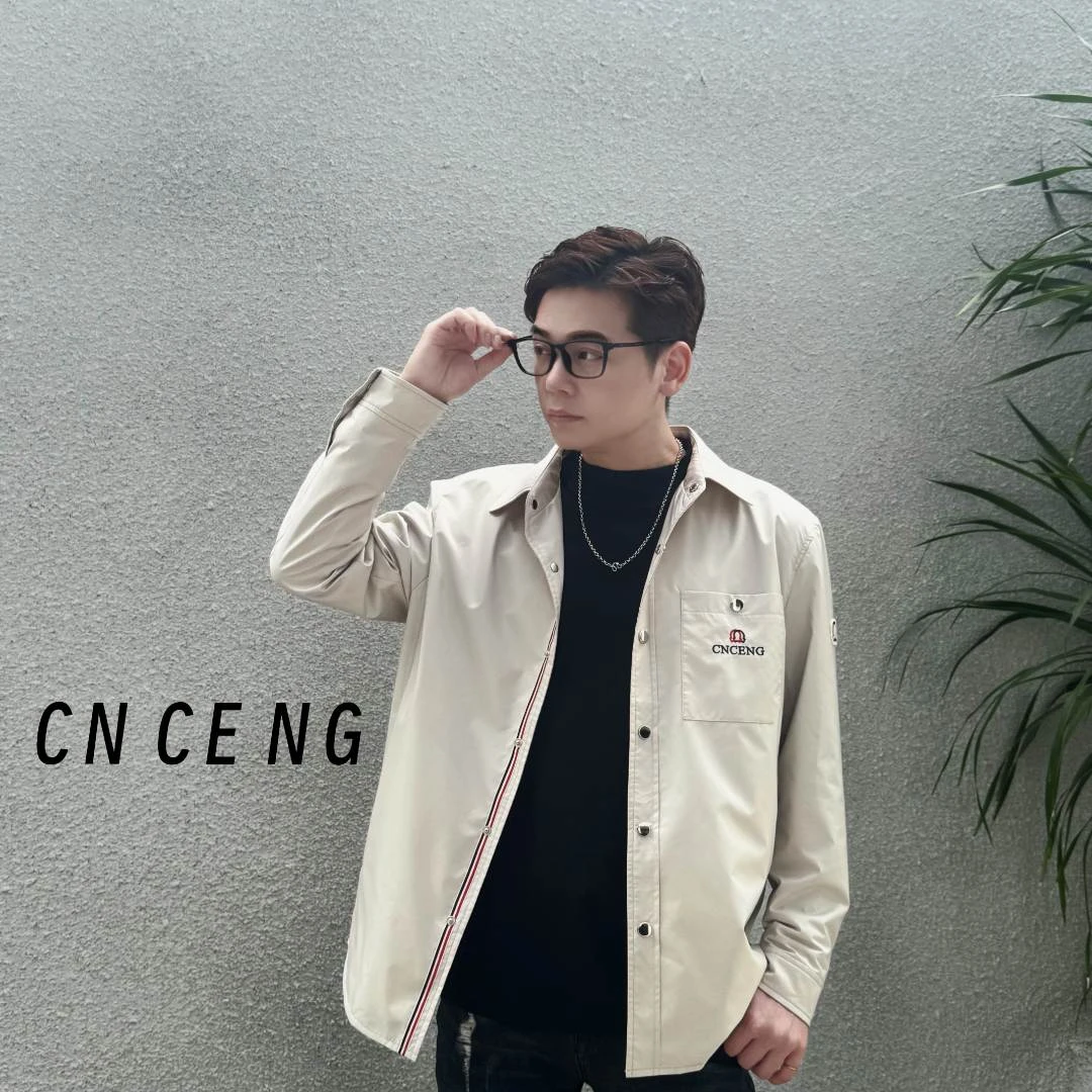 CNCENG2025新款春夏衬衫夹克翻领修身气质显男人味百搭内搭1011