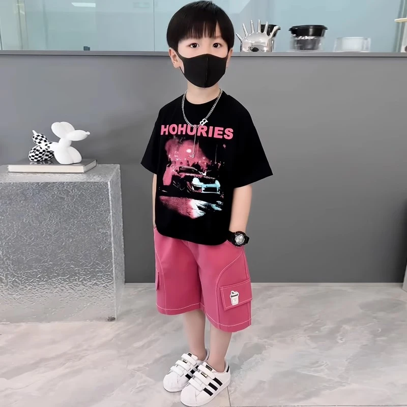 童装男童夏装套装2025新款宝宝洋气儿童网红中大童夏季衣服两件套