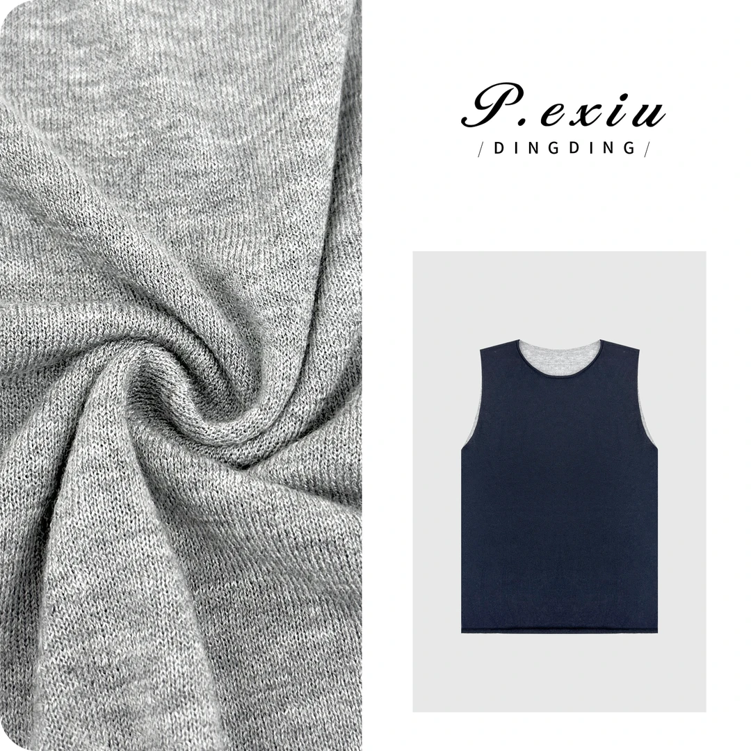 PanYiXiu/潘依绣【蓝调往事】桑蚕丝羊毛超细柔软AB面针织背心C027