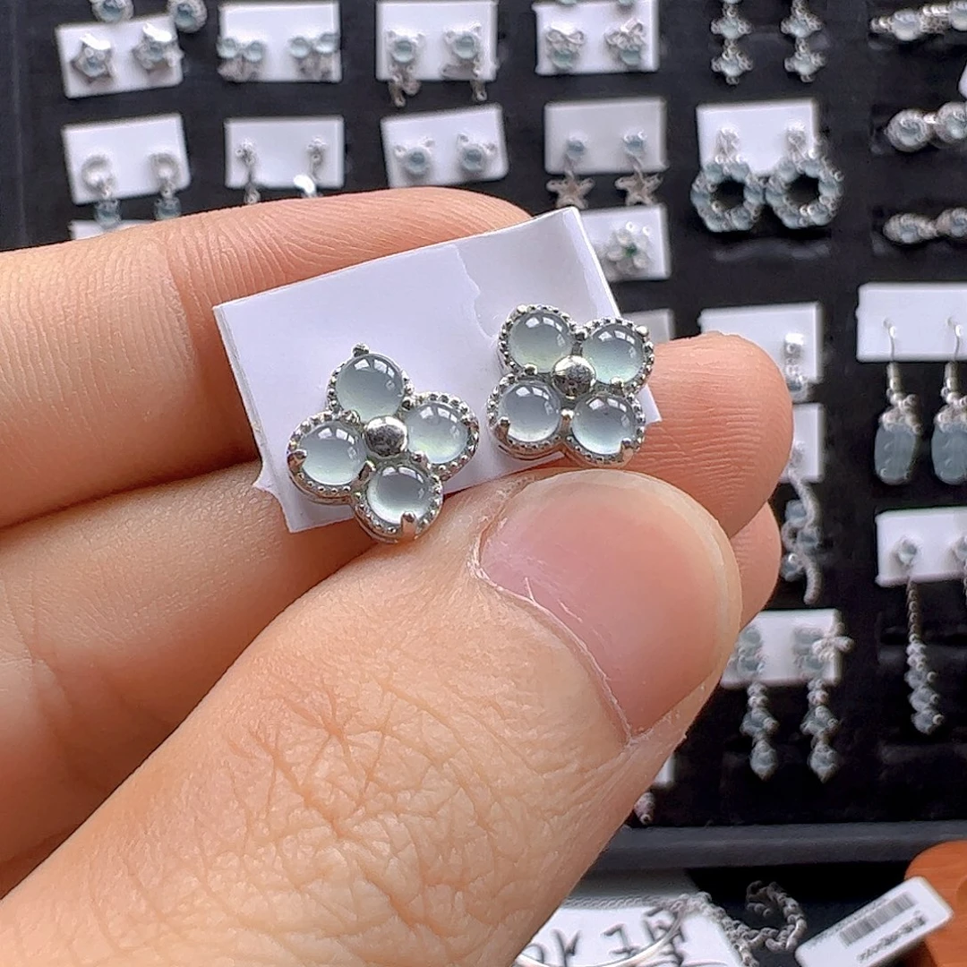 银S925镶嵌手链翡翠天然翡翠