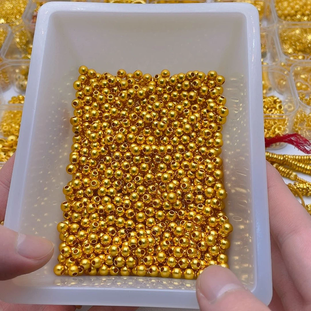 锆石铜合金新款高货古法珠6mm50颗