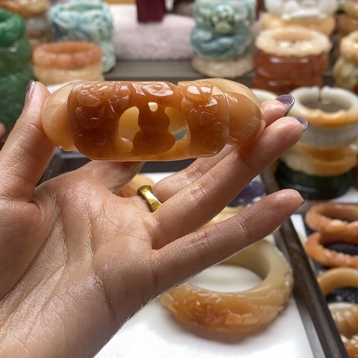 夢***影查罗石未镶嵌手镯