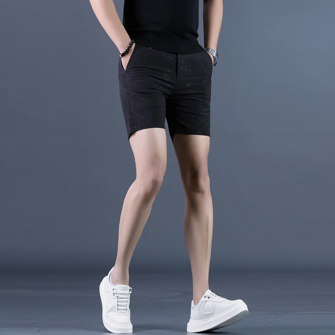 潮牌三分短裤男士冰丝四分裤中裤休闲马裤沙滩裤男款矮个子五分裤