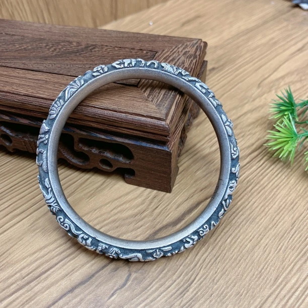 足银手镯 英英手工银手镯开口