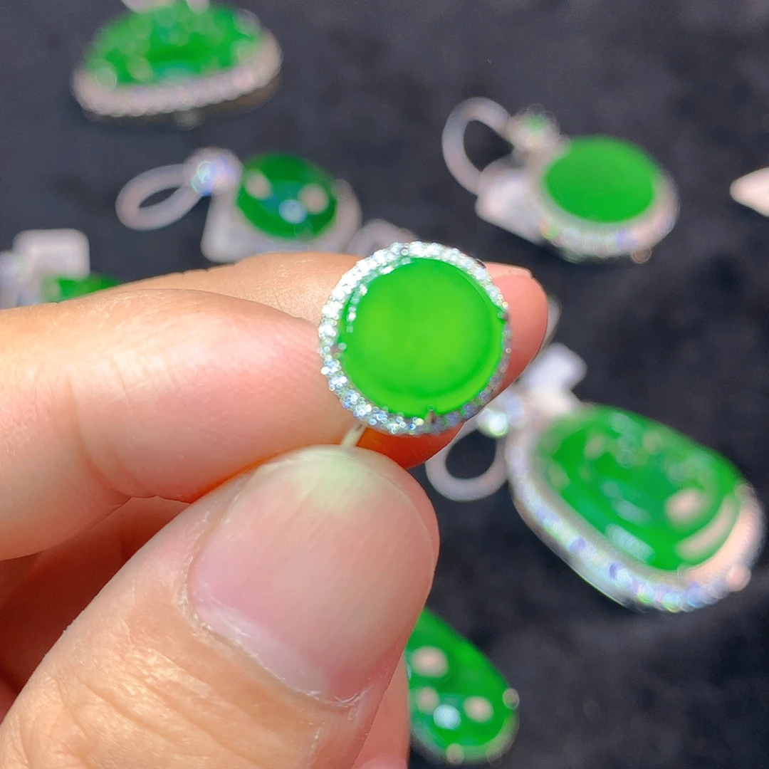 翡翠银S925镶嵌颈饰我