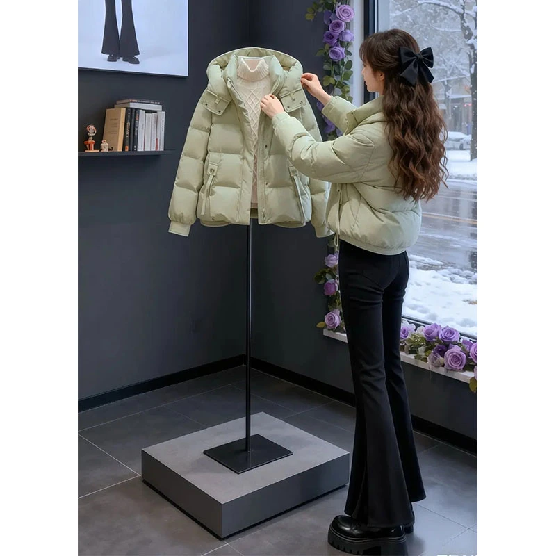 兹伊翰【雪漫冬日】时尚慵懒风连帽棉服女2025冬季新款宽松短款棉衣