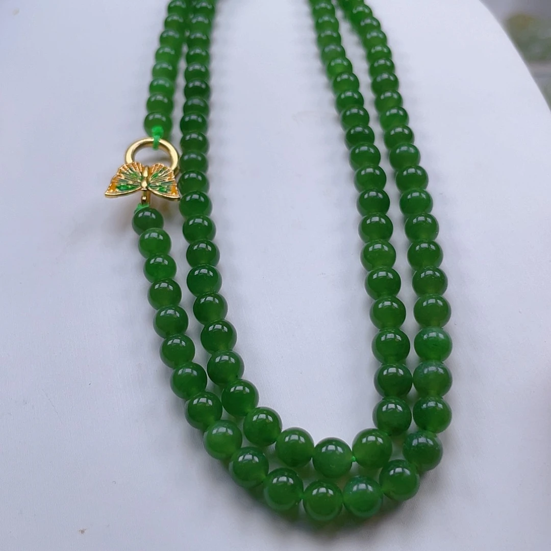 颈饰银S925镶嵌和田玉（碧玉）