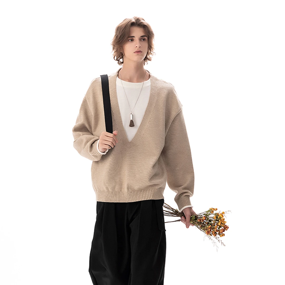 CHOR 秋季cleanfit休闲V领毛衣男生高级松弛感穿搭潮秋季男款上衣