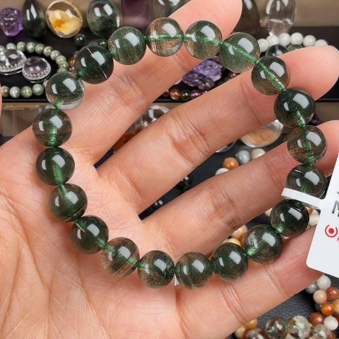 水晶手链未镶嵌天然绿幽灵步步高升千层