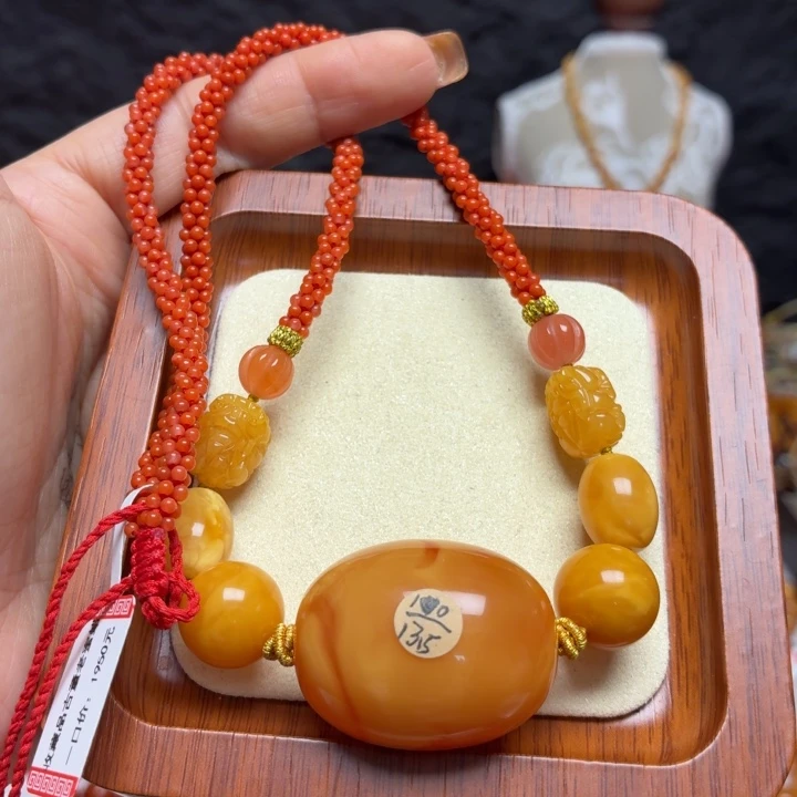 琥珀未镶嵌颈饰项链