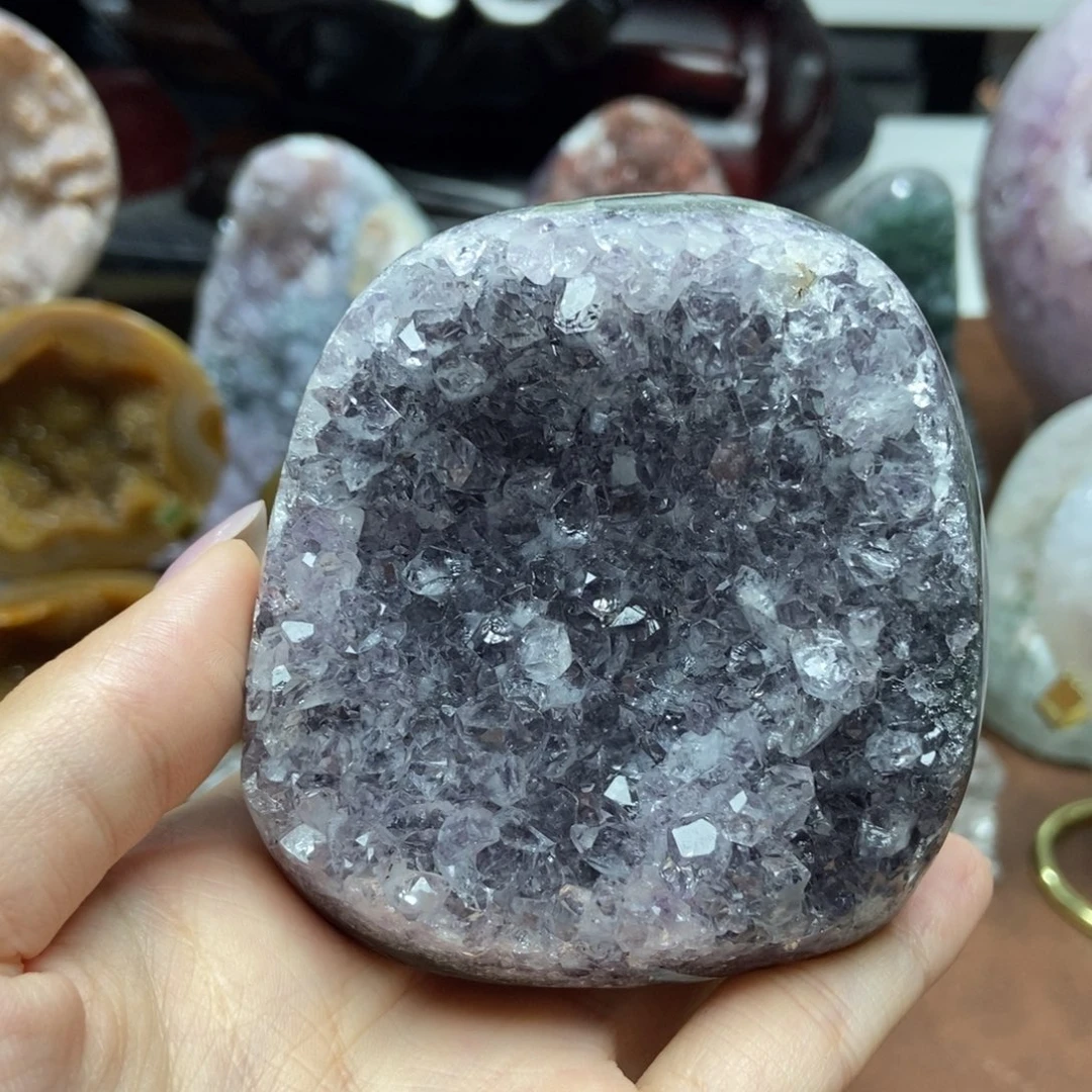 紫晶未镶嵌摆件水晶