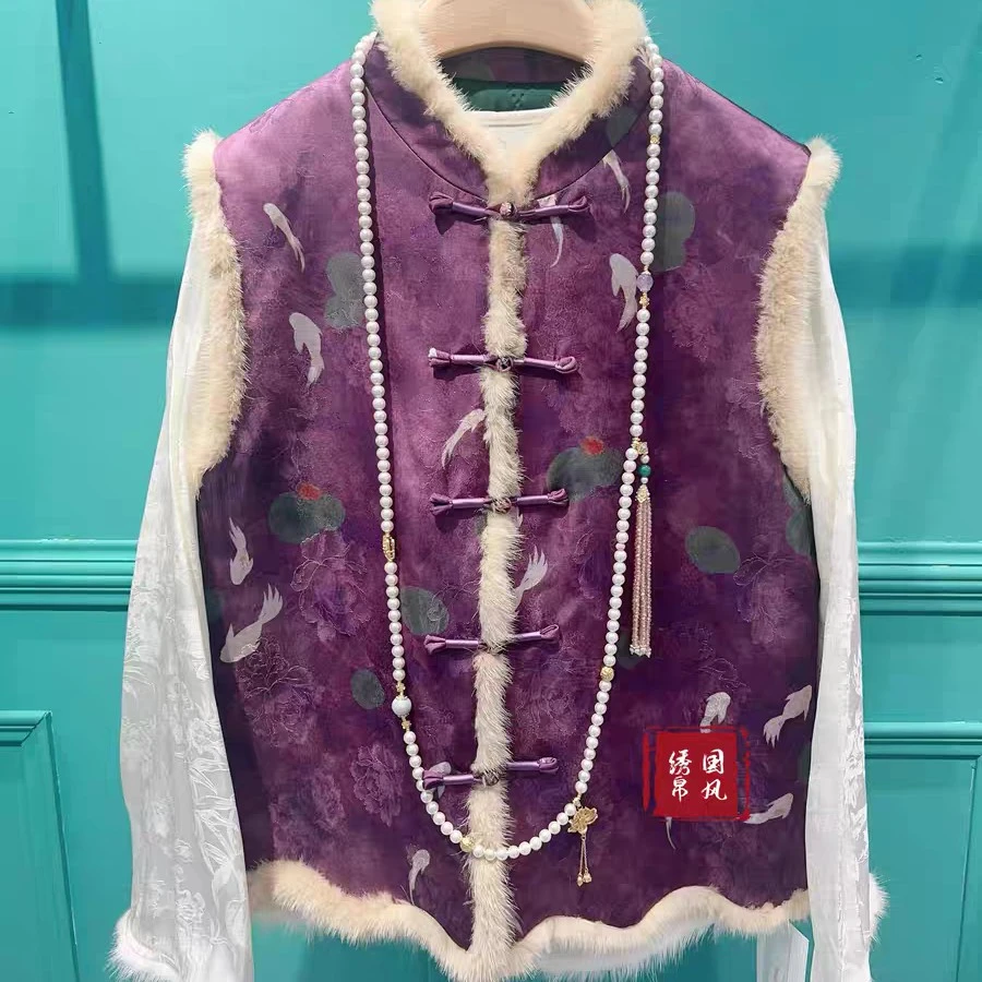 【 马甲】新中式国风加棉加厚提花马甲