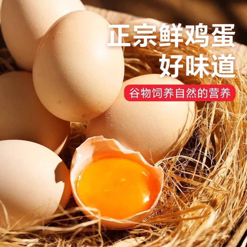 臻选农家散养土鸡蛋新鲜现捡可生食糖心鸡蛋谷物喂养虫草蛋绿壳蛋