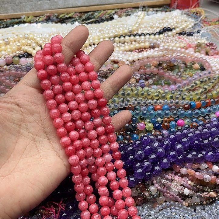 玛瑙/玉髓珠宝半成品未镶嵌一条8mm红纹石