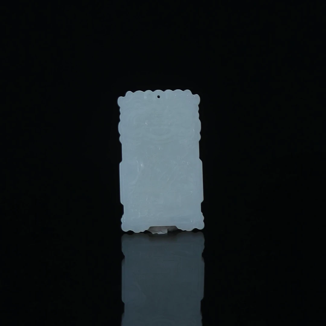 Tgz29清代和田玉人物故事纹平安牌