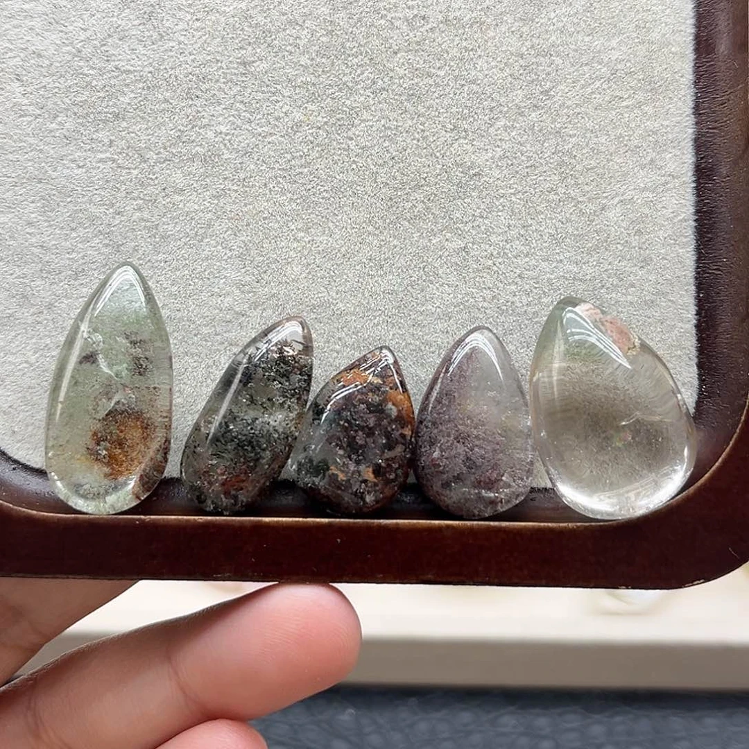 未镶嵌珠宝半成品水晶65 满景幽灵水滴