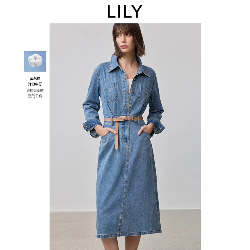 LILY2025春新款女装连衣裙125129G7906