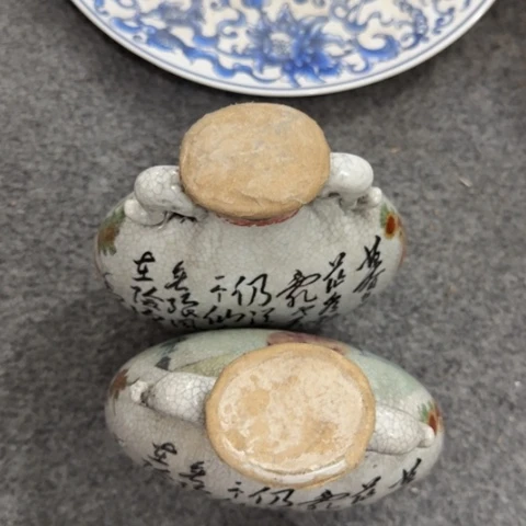 盘子瓶子手工手绘