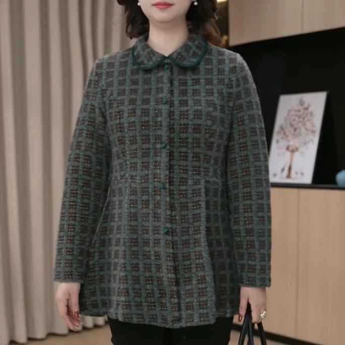 大码女装加厚时尚宽松百搭休闲外套气质显瘦遮肉ZB4827