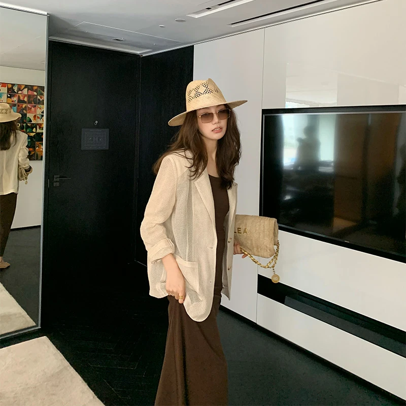 【Alone Savor】泛黄书页 老钱风直筒版型西装外套Z136