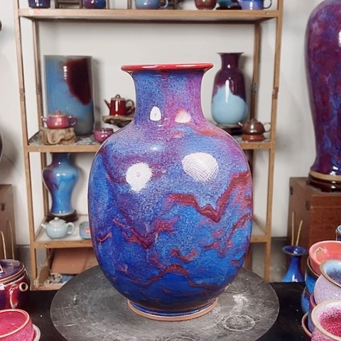 杯原矿釉手工制作钧瓷