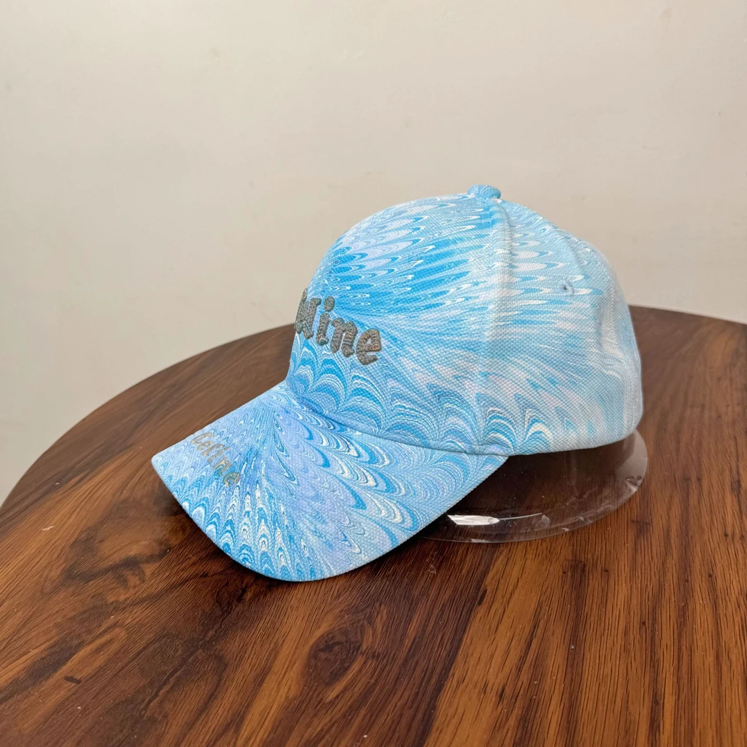 蓝色海洋，非遗水拓帽，手工晕染的独特花纹，让你戴出小众高级范儿