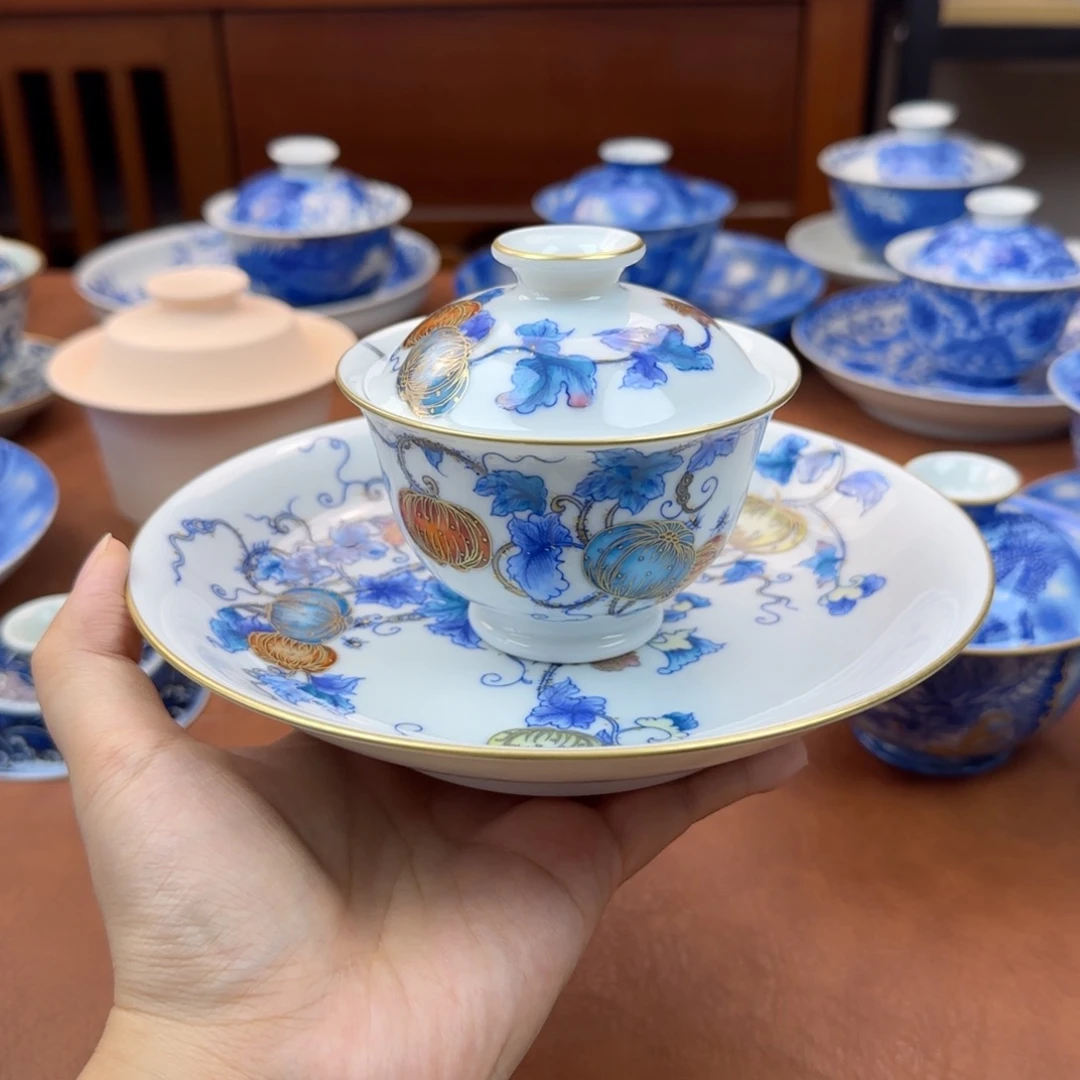 雷***蕾景德镇陶瓷手绘一套