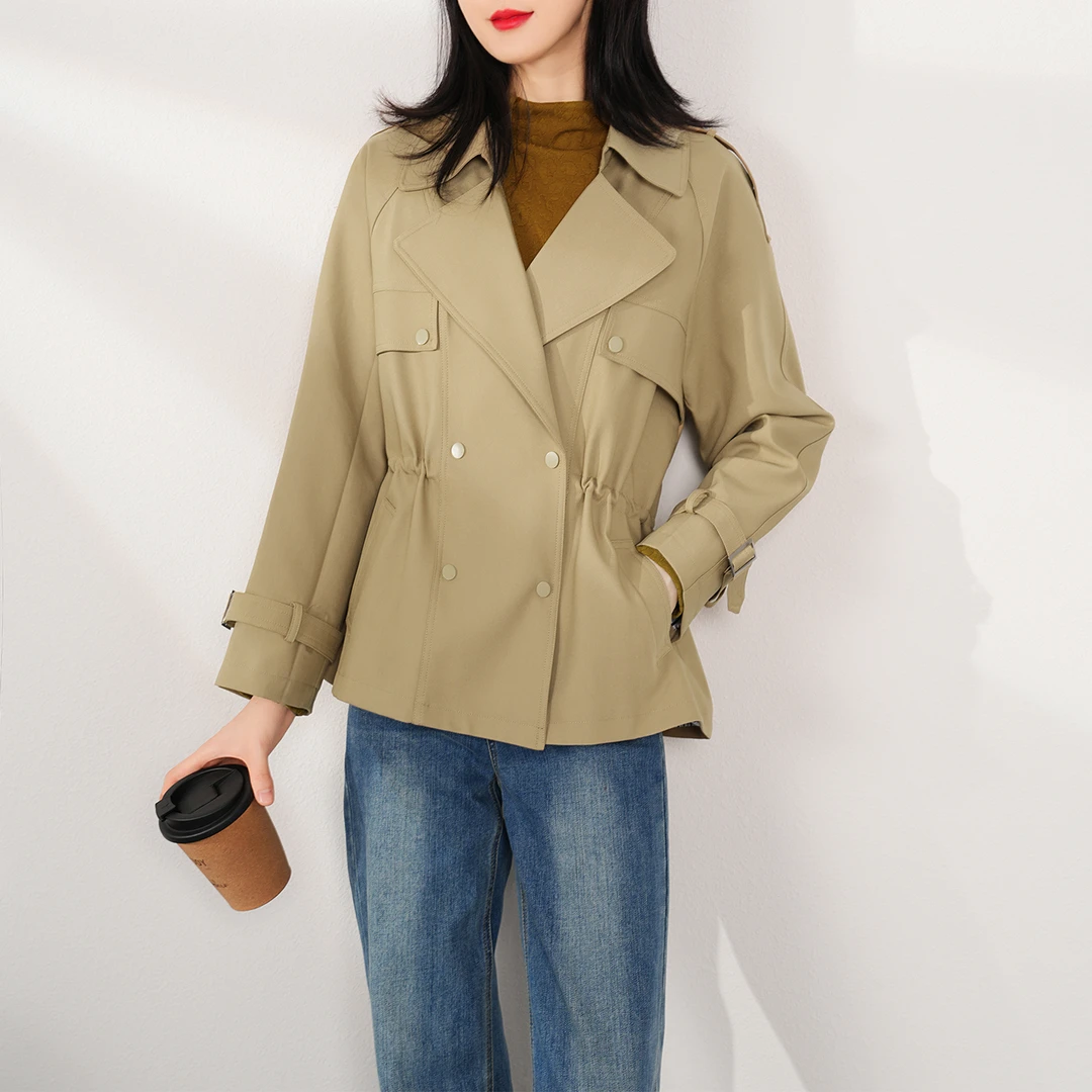 【春季新款】高端设计感小众简约气质休闲百搭抽绳短外套 AQ2798