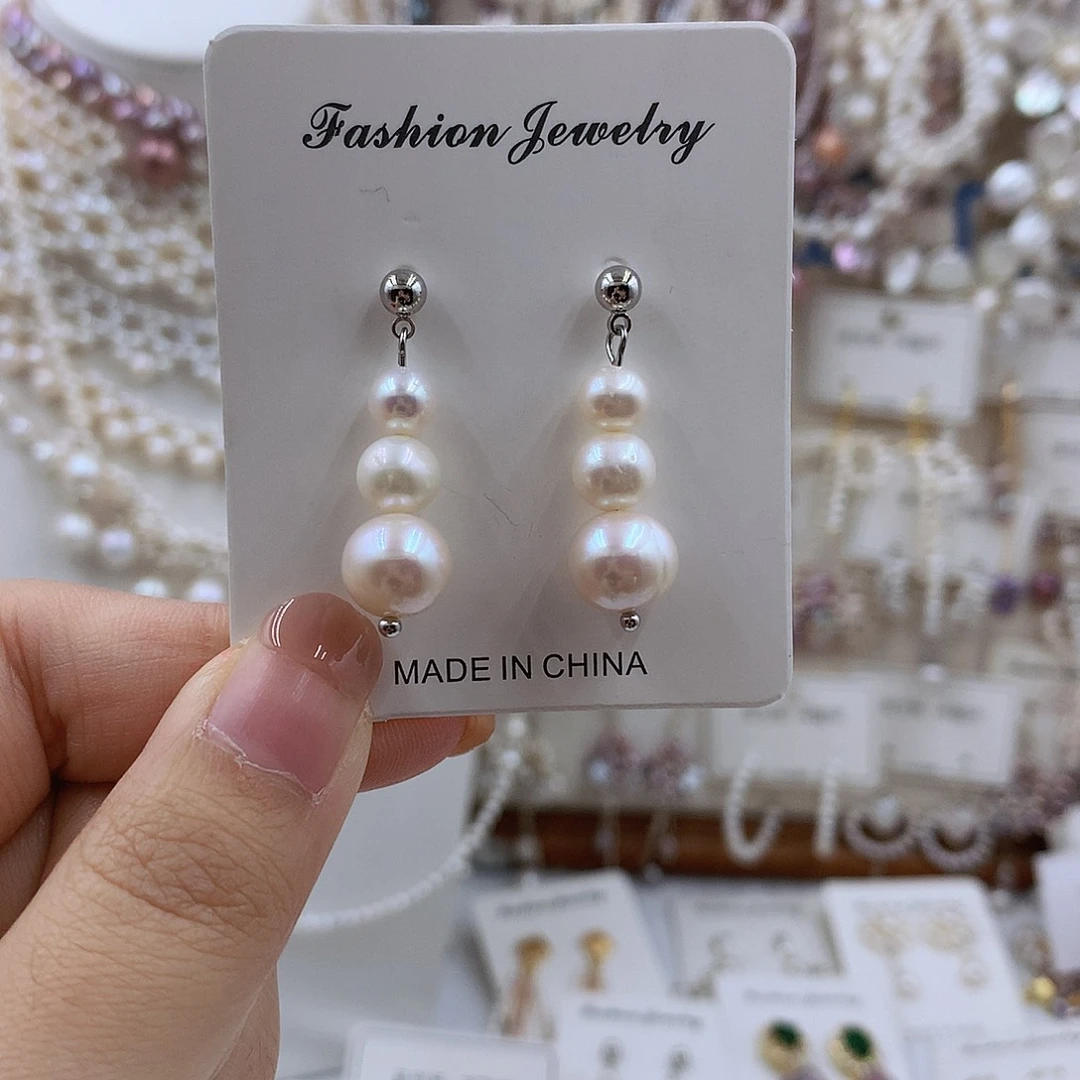 项链银S925镶嵌淡水珍珠