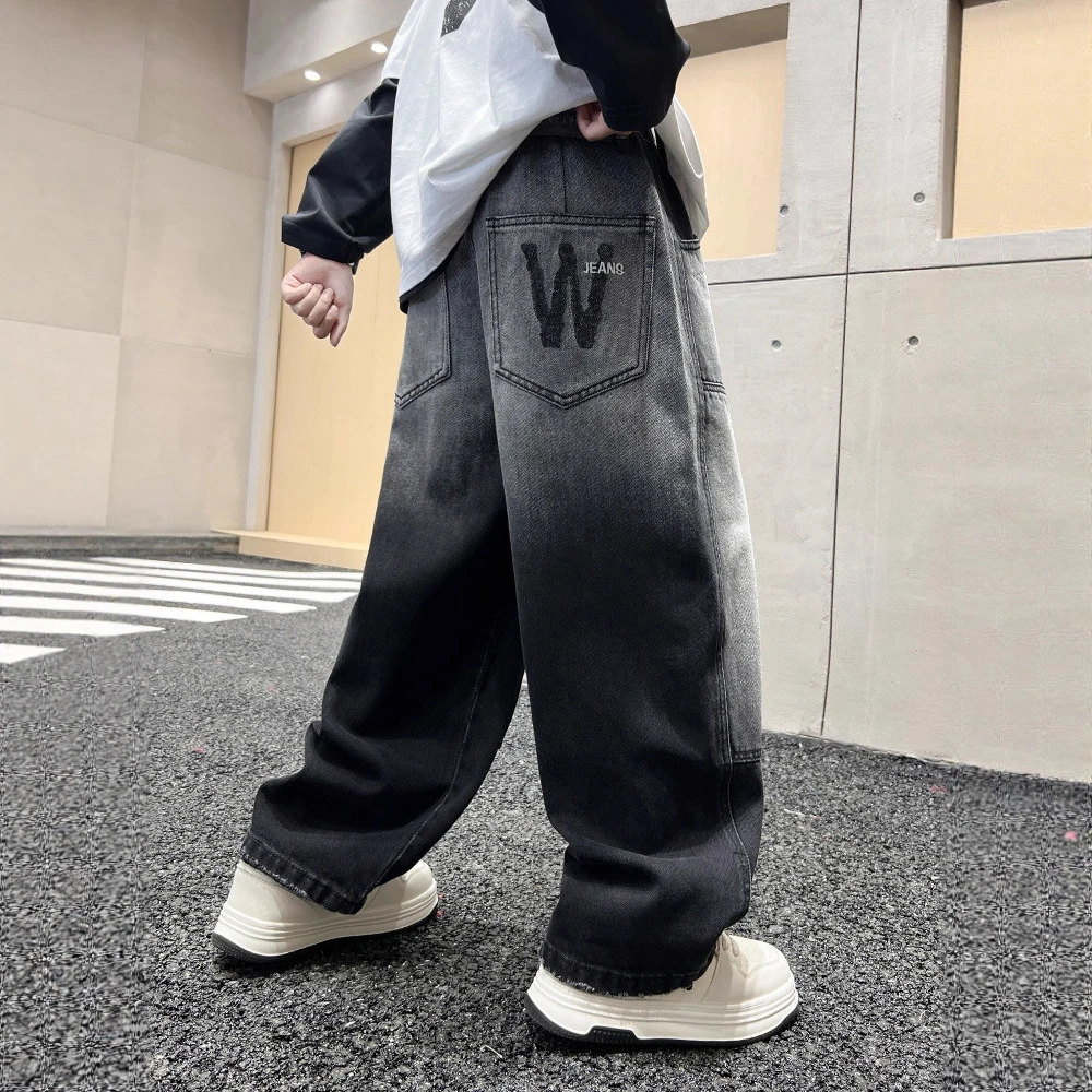 【高品质】巴拉拉男童春秋款牛仔裤2025新款大童秋季宽松男孩秋装儿