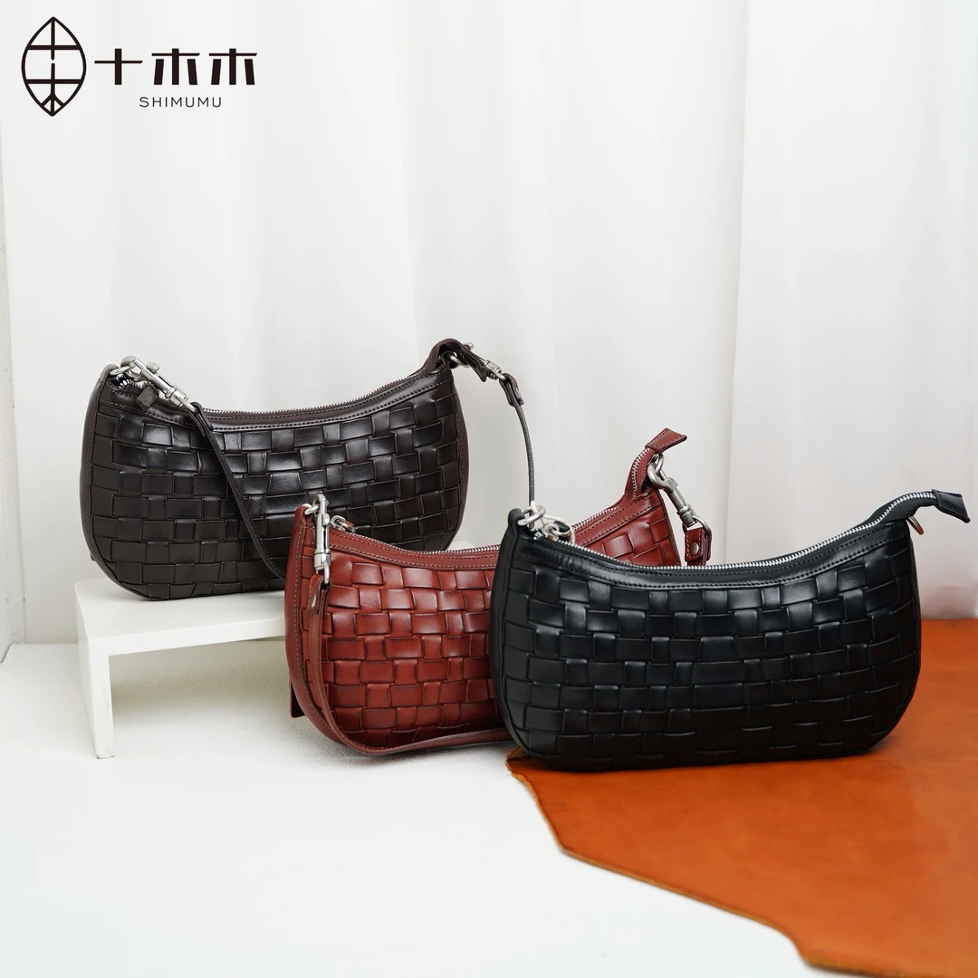 十木木高定潮流时尚新款巧克力色单肩斜挎包女包简约百