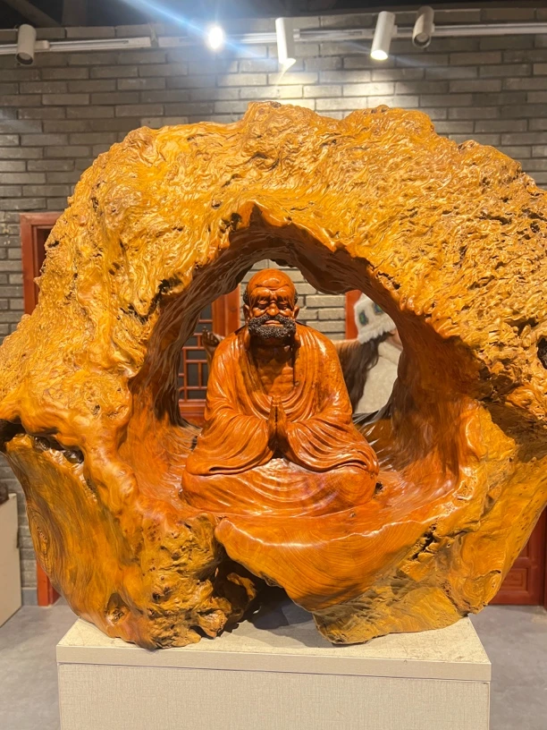 香杉达摩面壁茶室摆件