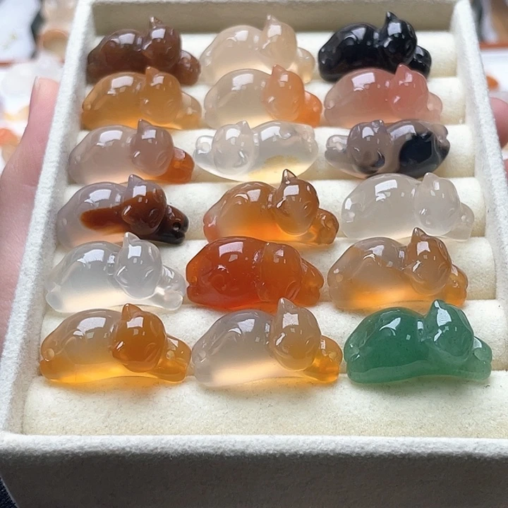 玛瑙/玉髓未镶嵌玛瑙趴趴猫