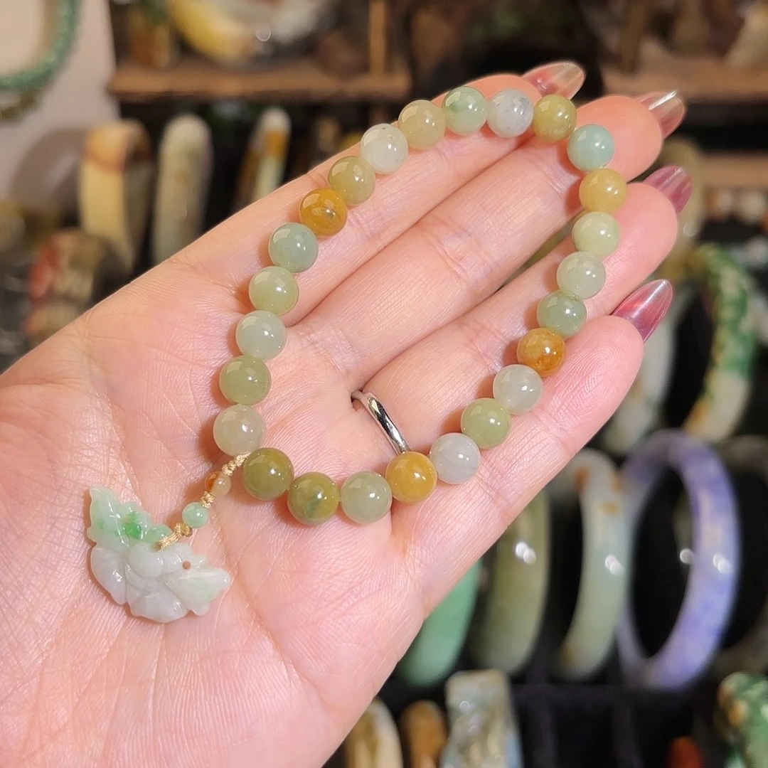 翡翠手链未镶嵌科*多宝