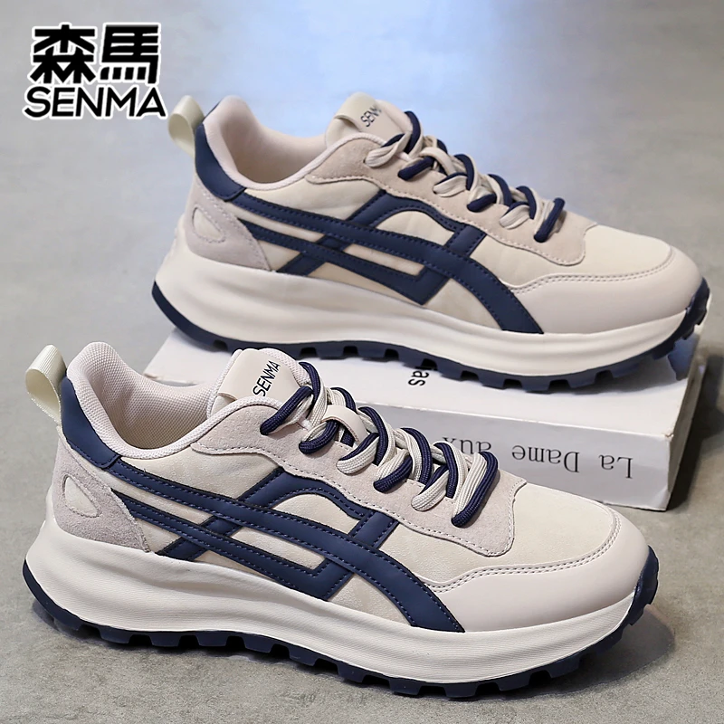 SENMA森马休闲鞋男士厚底跑步鞋舒适时尚户外轻低帮便情侣鞋百搭
