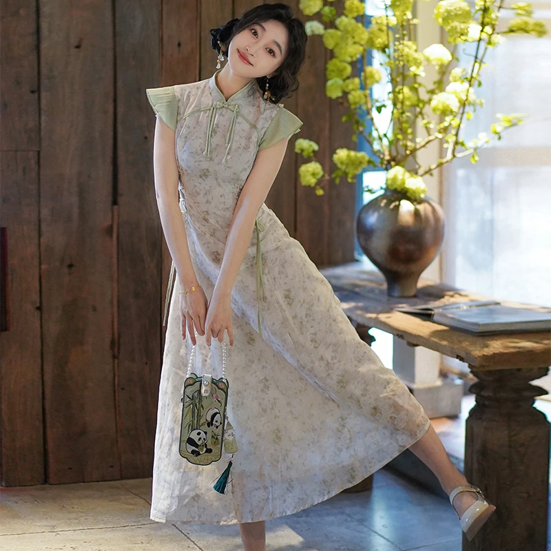 春侣【春日迟】国风新中式气质优雅年轻复古春夏季高级改良连衣裙