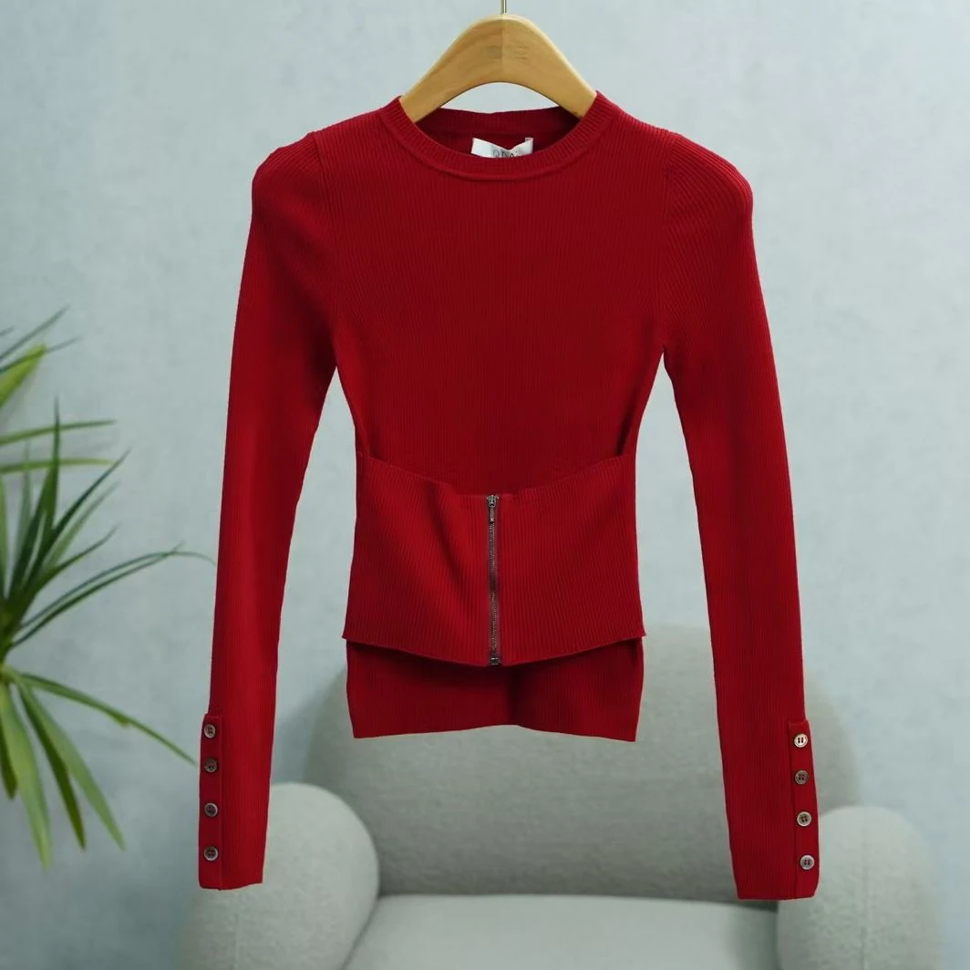 Q系列  S016   女装时尚撤柜秋款针织上衣红色9960020412